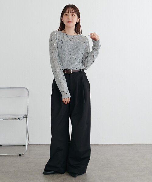 DISCOAT（ディスコート）の「【WEB限定】シアードットロングスリーブ（Tシャツ/カットソー・レディース・ホワイト/グレー/イエロー・FREE）」の21枚目の写真