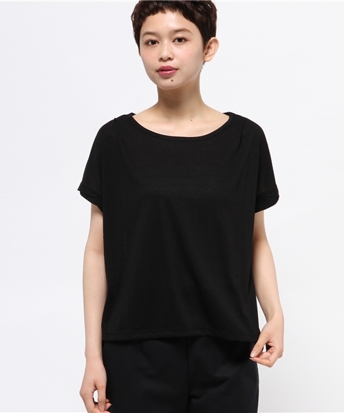 earth music&ecology（アースミュージックアンドエコロジー）の「【2016Summer】ドロップショルダータックプルオーバー（Tシャツ/カットソー・レディース・ブラック/カーキ/ライトグレー/オフホワイト/杢グレー/ブルー・FREE）」の11枚目の写真