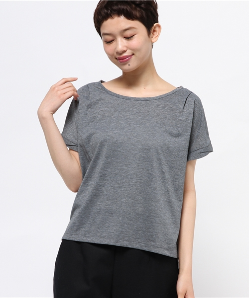 earth music&ecology（アースミュージックアンドエコロジー）の「【2016Summer】ドロップショルダータックプルオーバー（Tシャツ/カットソー・レディース・ブラック/カーキ/ライトグレー/オフホワイト/杢グレー/ブルー・FREE）」の4枚目の写真