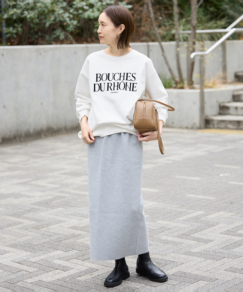 SLOBE IENA(スローブイエナ)の「《WEB限定/追加》フロッキープリントオーバースウェット(スウェット・レディース・アイボリー/ブラック/ホワイト・FREE)」の6枚目の写真