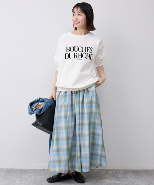 SLOBE IENA(スローブイエナ)の「《WEB限定/追加》フロッキープリントオーバースウェット(スウェット・レディース・アイボリー/ブラック/ホワイト・FREE)」の7枚目の写真