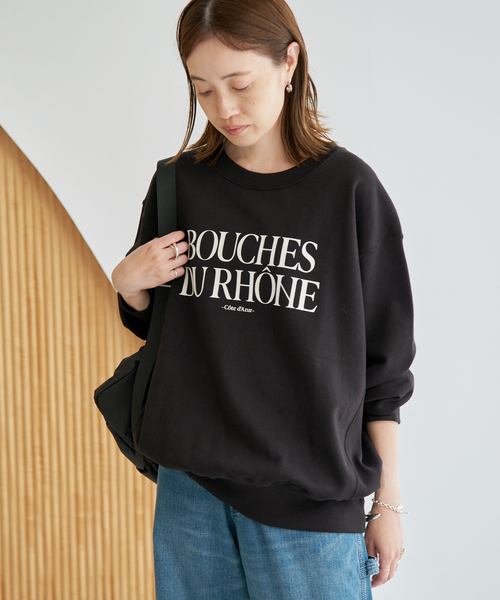 SLOBE IENA(スローブイエナ)の「《WEB限定/追加》フロッキープリントオーバースウェット(スウェット・レディース・アイボリー/ブラック/ホワイト・FREE)」の10枚目の写真