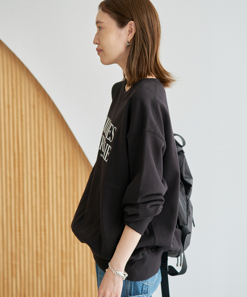 SLOBE IENA(スローブイエナ)の「《WEB限定/追加》フロッキープリントオーバースウェット(スウェット・レディース・アイボリー/ブラック/ホワイト・FREE)」の11枚目の写真