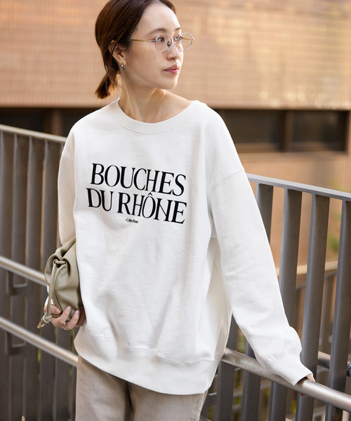 SLOBE IENA(スローブイエナ)の「《WEB限定/追加》フロッキープリントオーバースウェット(スウェット・レディース・アイボリー/ブラック/ホワイト・FREE)」の18枚目の写真