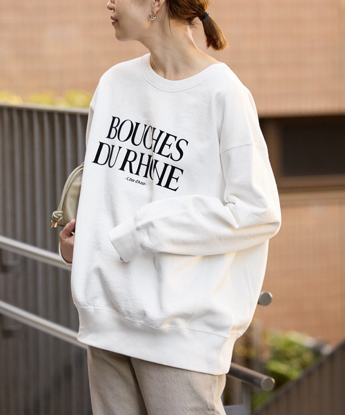 SLOBE IENA(スローブイエナ)の「《WEB限定/追加》フロッキープリントオーバースウェット(スウェット・レディース・アイボリー/ブラック/ホワイト・FREE)」の20枚目の写真