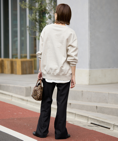 SLOBE IENA(スローブイエナ)の「《WEB限定/追加》フロッキープリントオーバースウェット(スウェット・レディース・アイボリー/ブラック/ホワイト・FREE)」の8枚目の写真