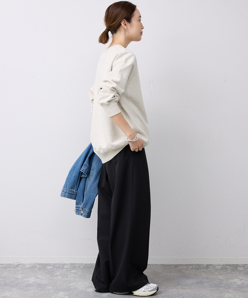 SLOBE IENA(スローブイエナ)の「《WEB限定/追加》フロッキープリントオーバースウェット(スウェット・レディース・アイボリー/ブラック/ホワイト・FREE)」の15枚目の写真