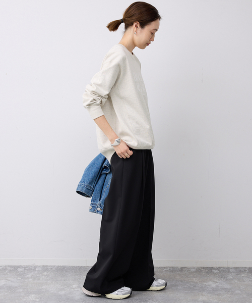 SLOBE IENA(スローブイエナ)の「《WEB限定/追加》フロッキープリントオーバースウェット(スウェット・レディース・アイボリー/ブラック/ホワイト・FREE)」の16枚目の写真