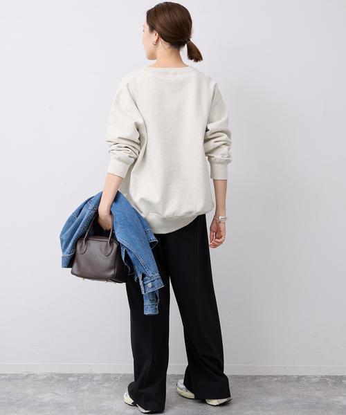 SLOBE IENA(スローブイエナ)の「《WEB限定/追加》フロッキープリントオーバースウェット(スウェット・レディース・アイボリー/ブラック/ホワイト・FREE)」の17枚目の写真