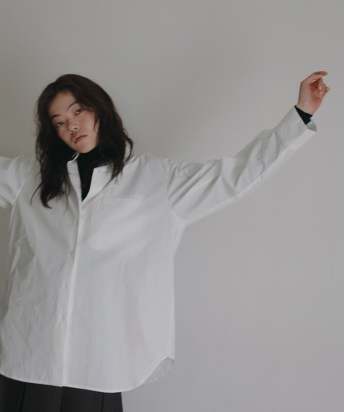 anuke(アンヌーク)の「Basic Over Shirts(シャツ/ブラウス・レディース・ブルー系その他/ホワイト・FREE)」の1枚目の写真