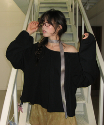 SHIRRING PUFF LONG SLEEVE BLACK