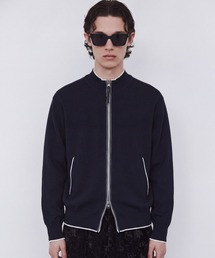 ANTHEM A（アンセムエー）の「LEATHER PIPING TRACK KNIT JACKET（ニット/セーター）」