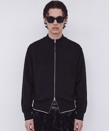 ANTHEM A（アンセムエー）の「LEATHER PIPING TRACK KNIT JACKET（ニット/セーター）」