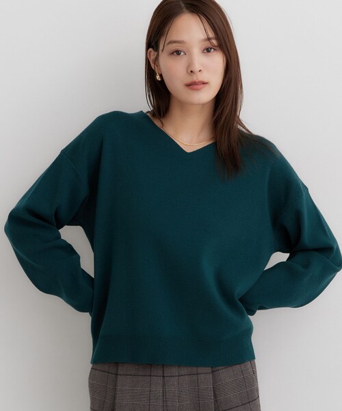 THE SHOP TK （ザ ショップ ティーケー ）の「【毛玉になりにくい/静電気防止/洗える】KINOCO 総針Vネックニット（ニット/セーター・レディース・オフホワイト・11/13/14）」の14枚目の写真