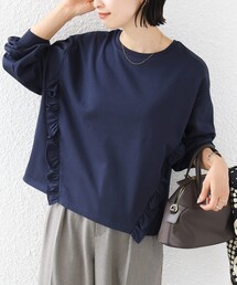 【WEB限定】〈洗濯機可能〉オーガニックコットン フリル ロングスリーブ TEE