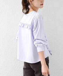 【WEB限定】〈洗濯機可能〉オーガニックコットン フリル ロングスリーブ TEE