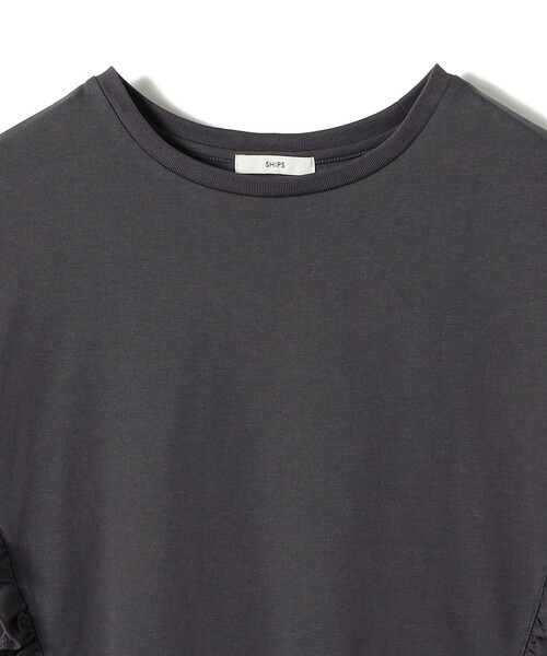 SHIPS(シップス)の「【WEB限定】〈洗濯機可能〉オーガニックコットン フリル ロングスリーブ TEE(Tシャツ/カットソー・レディース・ライラック/ダークグレー/ネイビー/オフホワイト・ONE SIZE)」の20枚目の写真