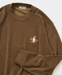 限定展開 ワンポイント刺繍 カットソーコーデュロイ プルオーバー