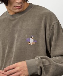 FREAK'S STORE | 限定展開 ワンポイント刺繍 カットソーコーデュロイ プルオーバー(スウェット)