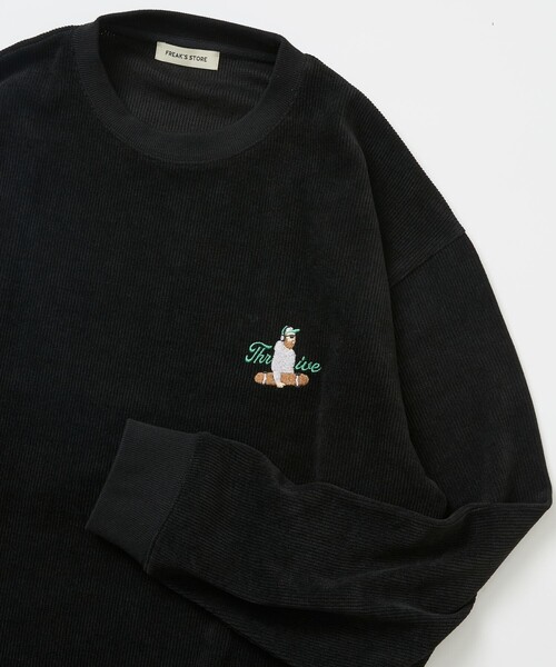 FREAK'S STORE(フリークスストア)の「限定展開 ワンポイント刺繍 カットソーコーデュロイ プルオーバー(スウェット・メンズ・ブラウン/チャコールグレー/グレー・SMALL/MEDIUM/LARGE)」の2枚目の写真
