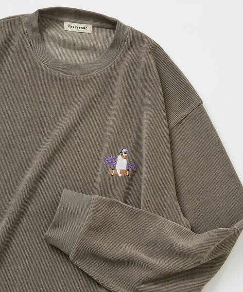 FREAK'S STORE(フリークスストア)の「限定展開 ワンポイント刺繍 カットソーコーデュロイ プルオーバー(スウェット・メンズ・ブラウン/チャコールグレー/グレー・SMALL/MEDIUM/LARGE)」の12枚目の写真
