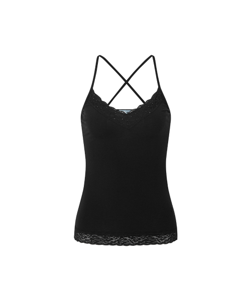 PLEASENOFOLLOW(プリーズノーフォロー)の「シーア レース ノースリーブトップ (Black)(Tシャツ/カットソー・レディース・その他・FREE)」の2枚目の写真