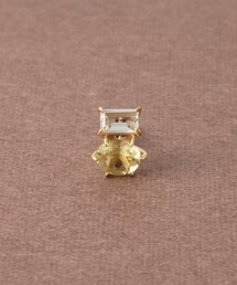[ピース] K10YG グリーンクォーツ/レモンクォーツ ピアス