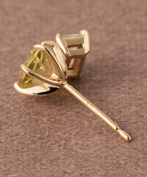 ete bijoux（エテビジュー）の「[ピース] K10YG グリーンクォーツ/レモンクォーツ ピアス（ピアス（片耳用）・レディース・イエローゴールド・FREE）」の3枚目の写真