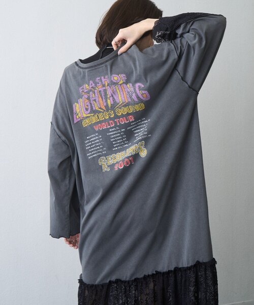 etsinta(エシンタ)の「【etsinta】レースドッキングワンピース(ワンピース・レディース・チャコールグレー/ブラウン・ONE SIZE)」の4枚目の写真