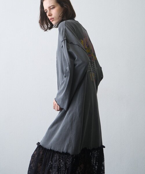 etsinta(エシンタ)の「【etsinta】レースドッキングワンピース(ワンピース・レディース・チャコールグレー/ブラウン・ONE SIZE)」の8枚目の写真