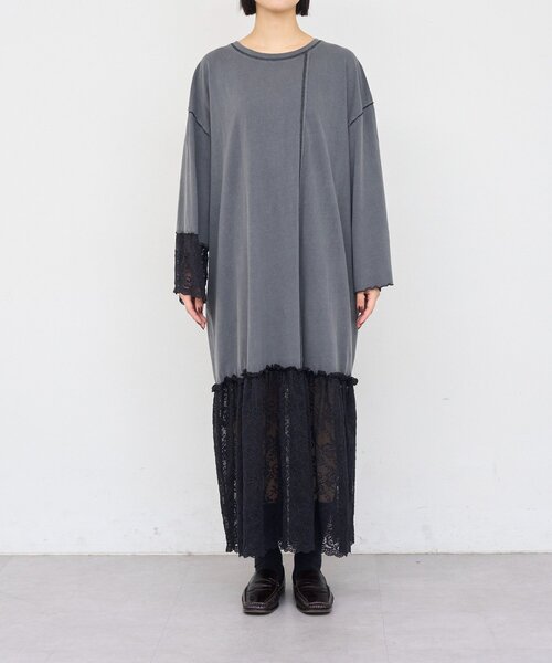 etsinta(エシンタ)の「【etsinta】レースドッキングワンピース(ワンピース・レディース・チャコールグレー/ブラウン・ONE SIZE)」の11枚目の写真