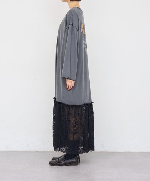 etsinta(エシンタ)の「【etsinta】レースドッキングワンピース(ワンピース・レディース・チャコールグレー/ブラウン・ONE SIZE)」の12枚目の写真