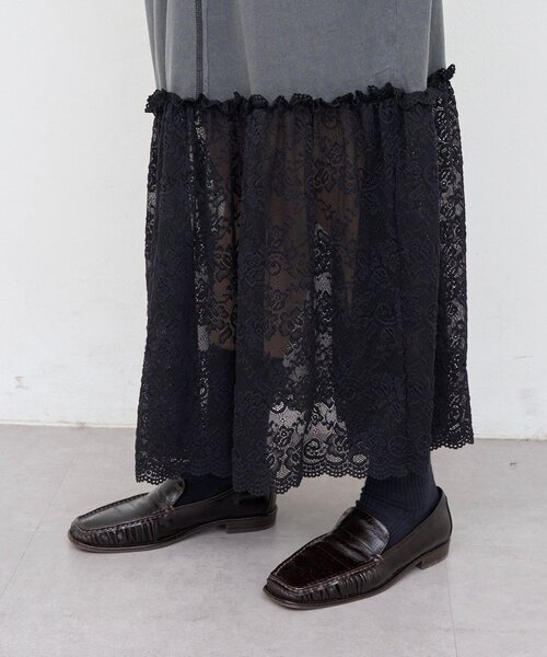 etsinta(エシンタ)の「【etsinta】レースドッキングワンピース(ワンピース・レディース・チャコールグレー/ブラウン・ONE SIZE)」の18枚目の写真