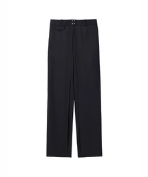 WOOL GABARDINE FOLDED WIDE TROUSERS
