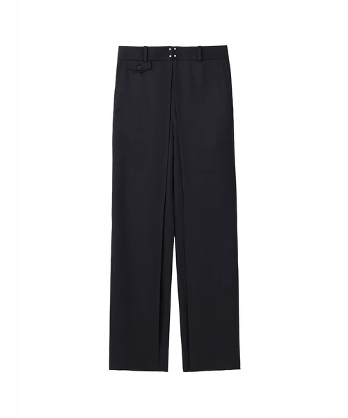 CONZ(コンズ)の「WOOL GABARDINE FOLDED WIDE TROUSERS(スラックス・レディース・ブラック/グレー・S/XS)」の1枚目の写真