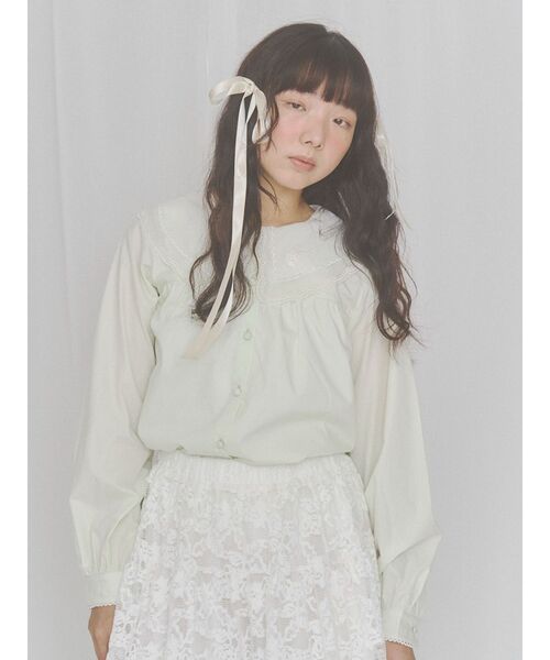 merry jenny（メリージェニー）の「ダブルレースカラーブラウス（シャツ/ブラウス・レディース・オフホワイト/ピンク/ミント・FREE）」の8枚目の写真