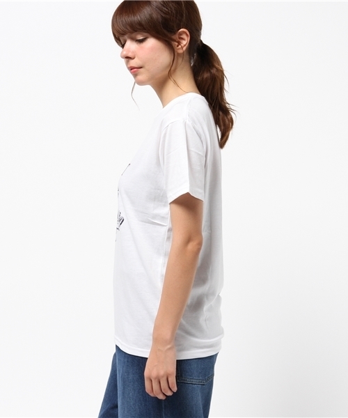 VENCEEXCHANGE(ヴァンスエクスチェンジ)の「カスレロゴプリント半袖クルーネックT (Tシャツ/カットソー・レディース・オフホワイト/グレー/ネイビー・MEDIUM)」の10枚目の写真