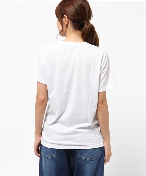 VENCEEXCHANGE(ヴァンスエクスチェンジ)の「カスレロゴプリント半袖クルーネックT (Tシャツ/カットソー・レディース・オフホワイト/グレー/ネイビー・MEDIUM)」の9枚目の写真