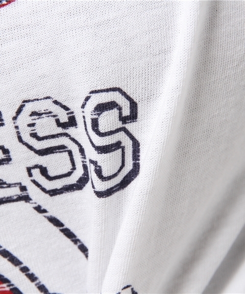 VENCEEXCHANGE(ヴァンスエクスチェンジ)の「カスレロゴプリント半袖クルーネックT (Tシャツ/カットソー・レディース・オフホワイト/グレー/ネイビー・MEDIUM)」の4枚目の写真