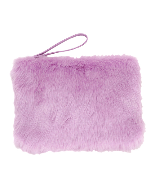 PUNYUS（プニュズ）の「フェイクファークラッチBAG（クラッチバッグ・レディース・ブラック/ライトグレー/パープル・FREE）」の3枚目の写真