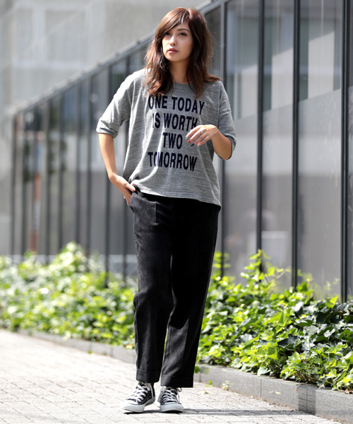 Denime(ドゥニーム)の「プリントTEE ONE TODAY(Tシャツ/カットソー・レディース・ホワイト/グレー・FREE)」の11枚目の写真