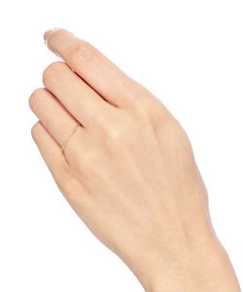 COCOSHNIK（ココシュニック）の「変形あずき チェーンリング（リング・レディース・イエローゴールド・13/10/7）」の5枚目の写真