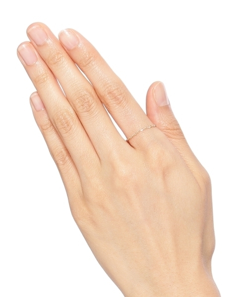 COCOSHNIK（ココシュニック）の「変形あずき チェーンリング（リング・レディース・イエローゴールド・13/10/7）」の6枚目の写真