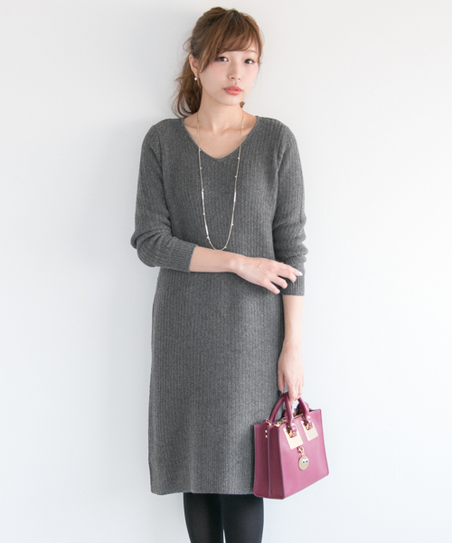 Urban Research Rosso アーバンリサーチ ロッソ の Rosso Vネックニットワンピース ワンピース Wear