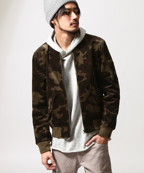 ZIP FIVE(ジップファイブ)の「別珍MA-1(MA-1・メンズ・ブラック/ブルー系その他/グリーン系カモフラージュ・LARGE/MEDIUM)」の3枚目の写真