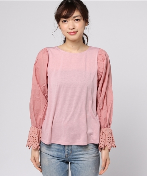 MERLOT(メルロー)の「レースパフスリーブプルオーバー4915(その他トップス・レディース・ピンク/ブラック/オフホワイト/グレー・FREE)」の10枚目の写真