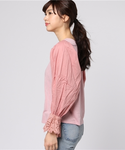 MERLOT(メルロー)の「レースパフスリーブプルオーバー4915(その他トップス・レディース・ピンク/ブラック/オフホワイト/グレー・FREE)」の11枚目の写真