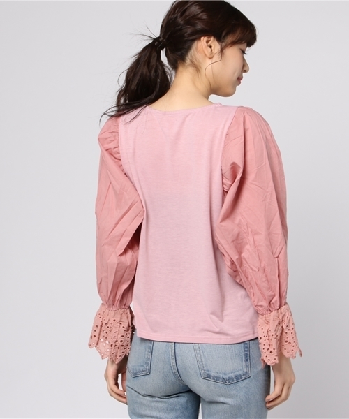 MERLOT(メルロー)の「レースパフスリーブプルオーバー4915(その他トップス・レディース・ピンク/ブラック/オフホワイト/グレー・FREE)」の12枚目の写真