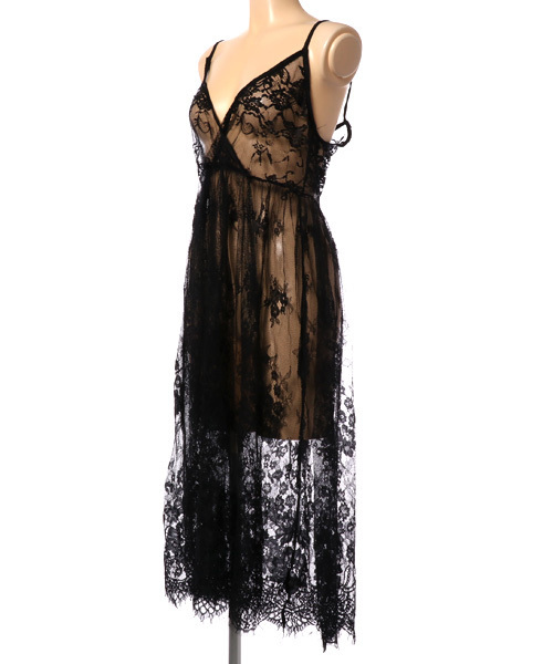MERLOT(メルロー)の「チュールレースキャミワンピース4986(ワンピース・レディース・ホワイト/ブラック・FREE)」の3枚目の写真