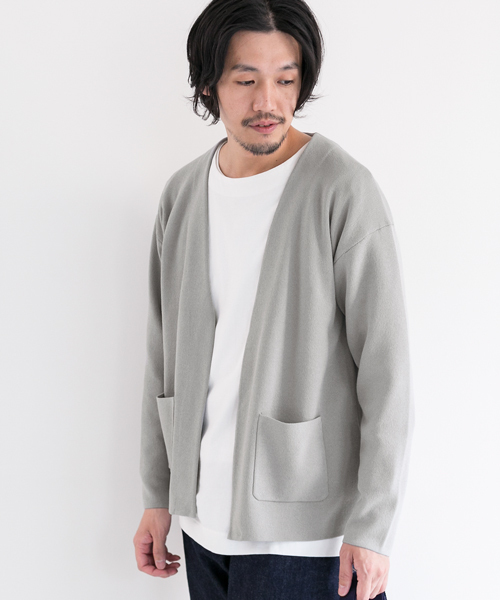 URBAN RESEARCH DOORS MENS（アーバンリサーチ ドアーズ メンズ）の「DOORSMilano Rib NECK Jacket（その他アウター・メンズ・ライトグレー/ベージュ系その他/ネイビー・40/38）」の5枚目の写真